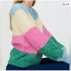 Wilfred Soft Blue Knit balloon sleeve alpaca sweater